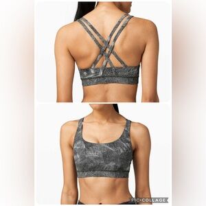🍋 Lululemon LIKE NEW Energy Bra *Medium in Velocity Mesh Island Mist Black - 10